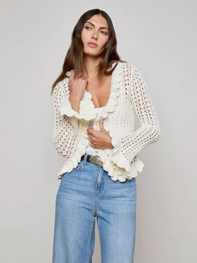 L Agence Solaris Crocheted Cardigan