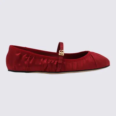 Dolce & Gabbana Satin Ballerina In Red