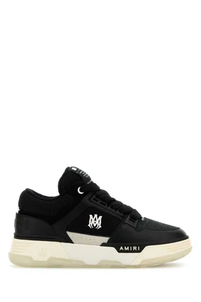 Shop Amiri Men Black Leather And Fabric Ma-1 Sneakers