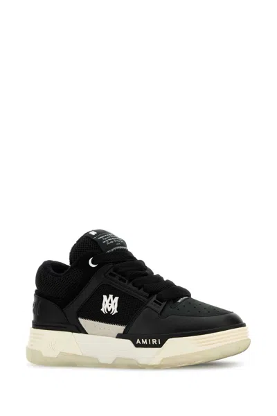 Amiri Black Low Top Sneakers With Logo Detail In Tech Fabric And Leather Man