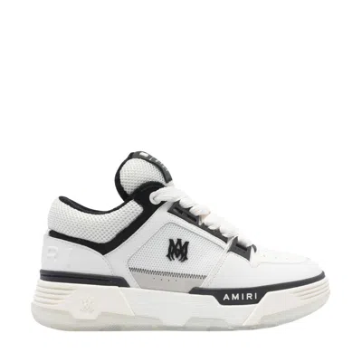 Amiri White And Black Chunky Sneakers With Logo Detail In Leather And Mixed Tech Fabrics Man