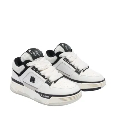 Amiri White And Black Chunky Sneakers With Logo Detail In Leather And Mixed Tech Fabrics Man