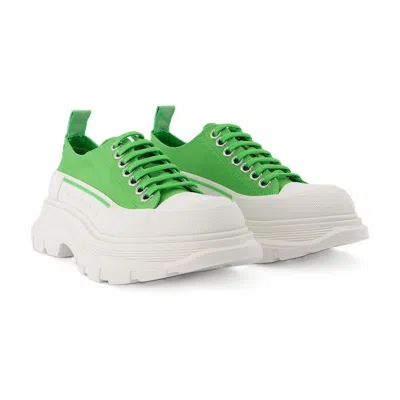 Alexander Mcqueen Sneakers Tread Aus Weissem Und Silberfarbenem Leder