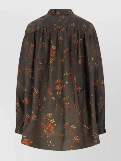 Uma Wang Pomegranate-print Asymmetrical-buttoned Top