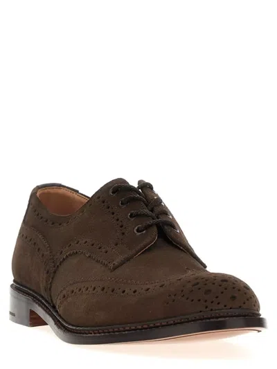 Tricker's Light Lace-up Suede Round Toe In Brown