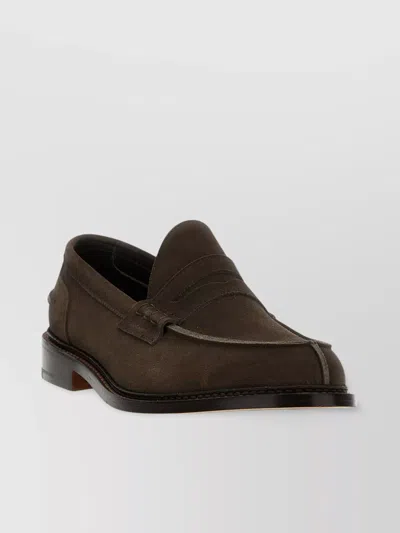 Tricker's Loafers With Round Toe And Penny Strap In Brown