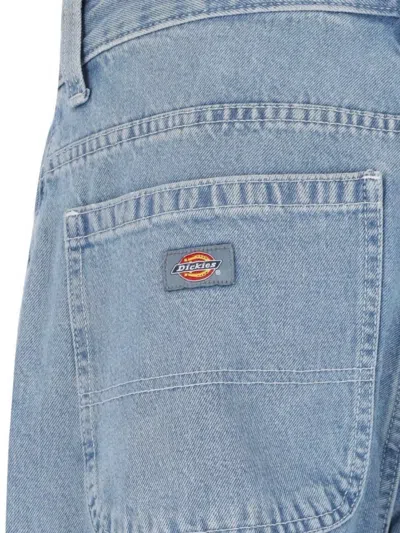 Dickies Straight Leg Trousers Contrast Stitching In Blue