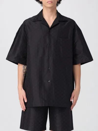 Gucci Classic Short-sleeve Cotton Shirt In Black