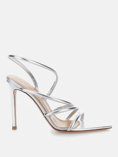 Gianvito Rossi 105mm Metallic Leather Sandals In Metallic