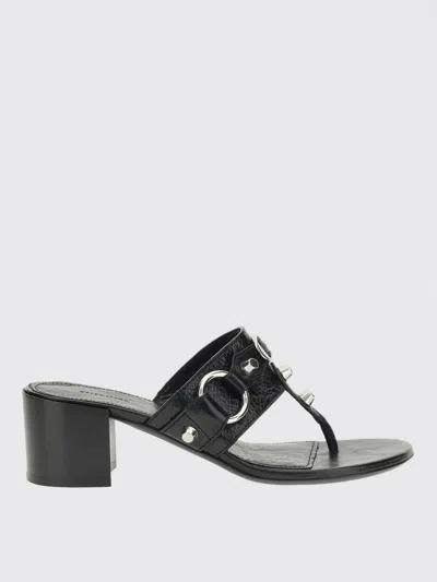 Balenciaga Thong Sandals Block Heel In Black