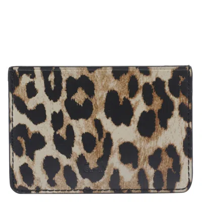 Ganni Leopard Printed Bou Card Holder