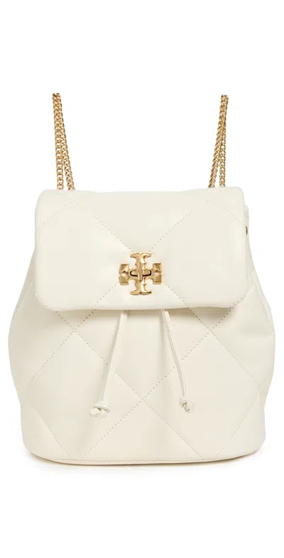 Tory Burch Small Kira Diamond Quilted Leather Backpack In White
