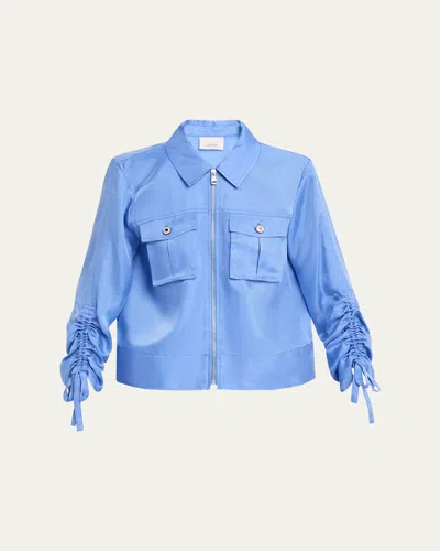 Cinq À Sept Dale Patch-pocket Twill Jacket In Endless Sky