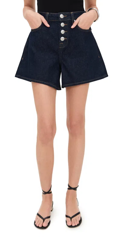 7 For All Mankind Kori Button-fastening Denim Shorts In Blue