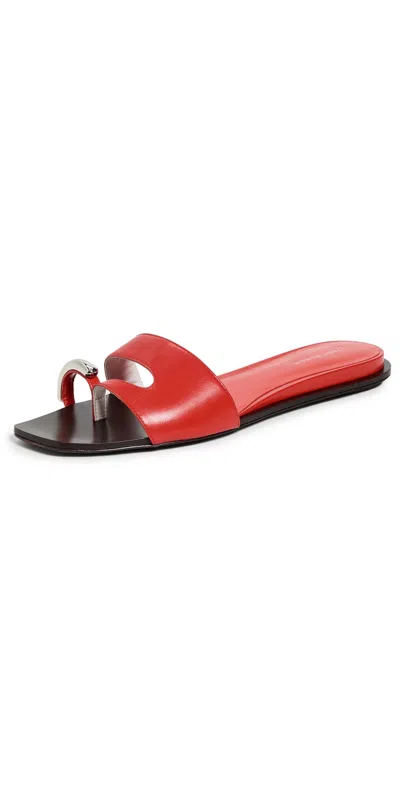 Tory Burch Pierced Open-toe Slide Sandals In Red