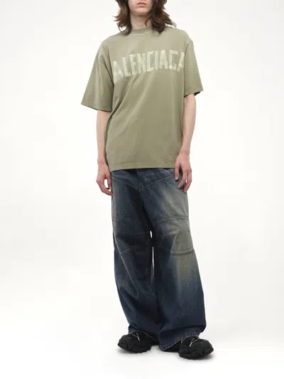 Balenciaga Tape Type Logo Print T-shirt In Verde Chiaro