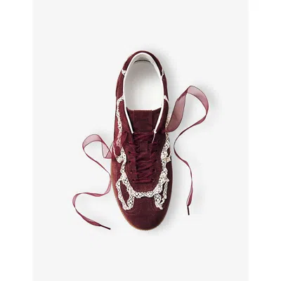 Alohas Tb.490 Crochet Leather Sneakers In Burgundy