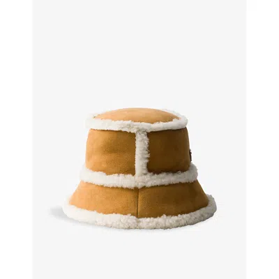 Prada Suede Shearling Bucket Hat