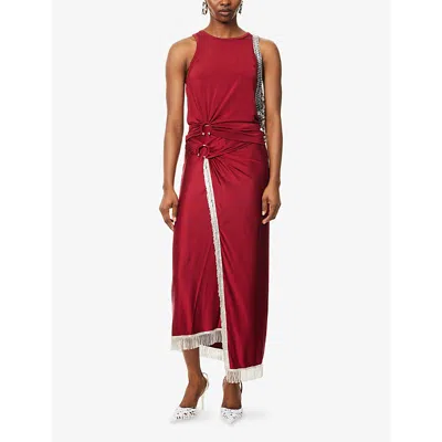 Rabanne Ring-detail Fringed Midi Skirt