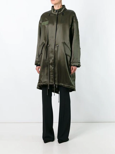 Shop Alexander Mcqueen Oversized Parka In Green