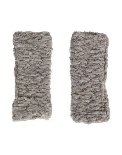 Isabel Benenato Woman Gloves Grey Size Onesize Alpaca Wool, Polyamide, Wool