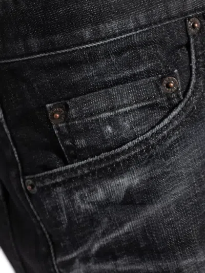 Dsquared2 Straight Denim Bermuda Shorts In Black