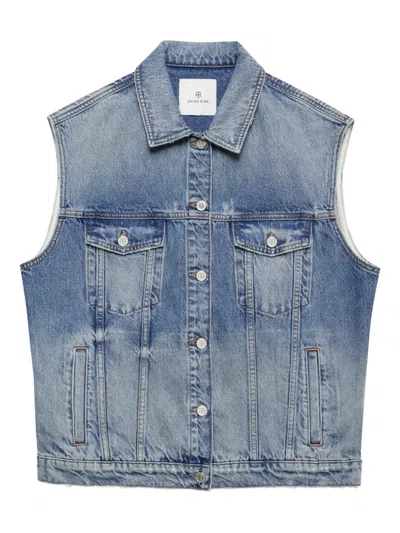 Anine Bing Rory Vest Summer Indigo In Blue