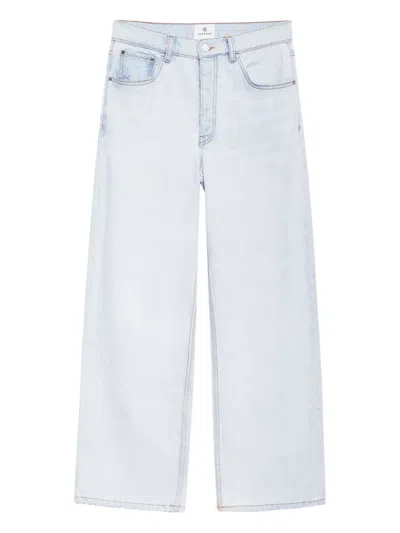 Anine Bing Womens Ultra Bleached Manon Wide-leg Denim Jeans In Blue