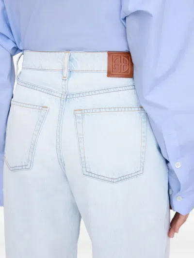 Anine Bing Womens Ultra Bleached Manon Wide-leg Denim Jeans In Blue