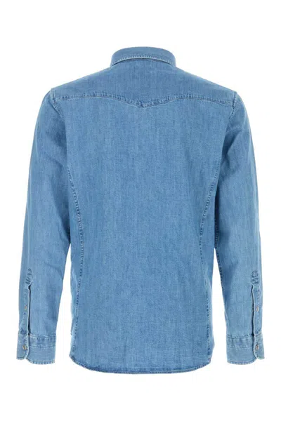 Tom Ford Cotton Denim Shirt In Blue