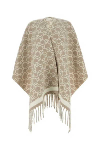Ferragamo Embroidered Pattern Wool Cape
