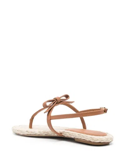 Stuart Weitzman Felicity Espadrillas Thong Sandals In Brown