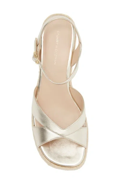 Stuart Weitzman Miami Espadrille Leather Wedge
