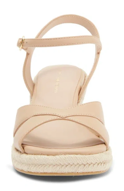 Stuart Weitzman Dayna Leather Crisscross Espadrille Sandals In Neutral