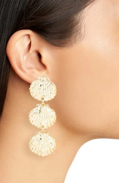 Tasha Shell Triple Drop Earrings