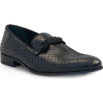 Mezlan Snake Embossed Rope Loafer