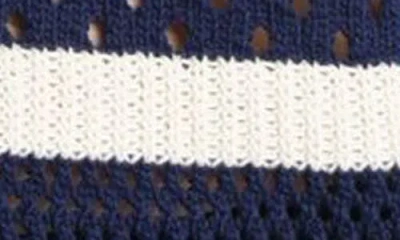 Paisley & Gray Men's Slim Fit Short Sleeve Striped Crochet Cardigan Sweater In Black