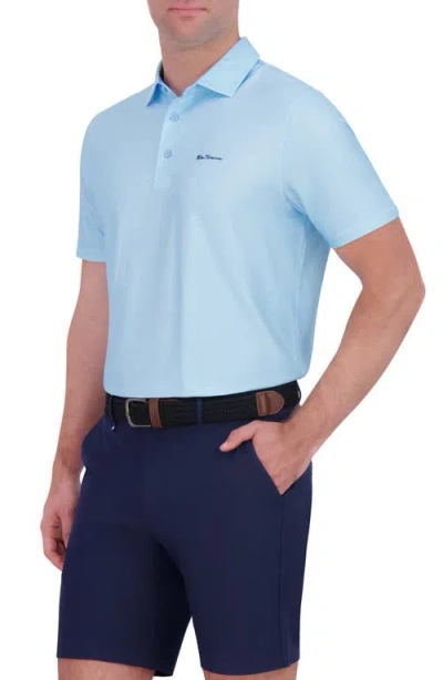 Ben Sherman Collage Solid Stretch Tech Polo In Blue