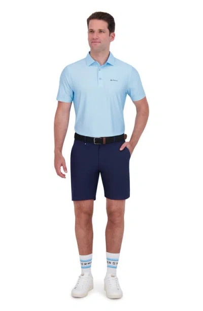 Ben Sherman Collage Solid Stretch Tech Polo In Blue