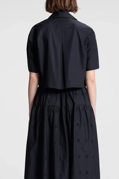 A.l.c Jade Embroidered Cotton Top In Black
