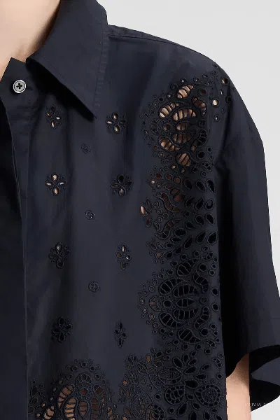 A.l.c Jade Embroidered Cotton Top In Black