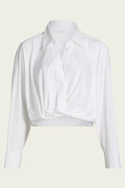 A.l.c Leo Cropped Cotton Shirt In White In White