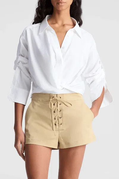 A.l.c Leo Cropped Cotton Shirt In White In White