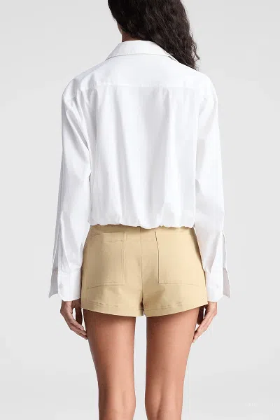 A.l.c Leo Cropped Cotton Shirt In White In White