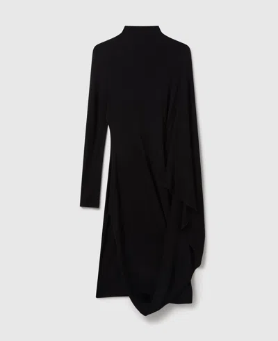 Stella Mccartney Asymmetric Cape Midi Dress