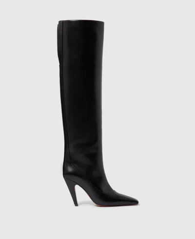 Stella Mccartney Stella Spur Knee-high Heeled Boots In Black