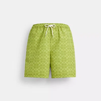 Coach Signature Swim Trunks In Recycled Polyester