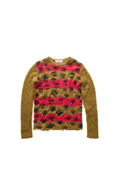 Namacheko Double Layer Intarsia Crewneck Sweater Green