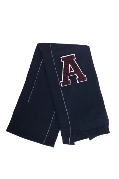 Ambush Navy Knit Scarf In Russet