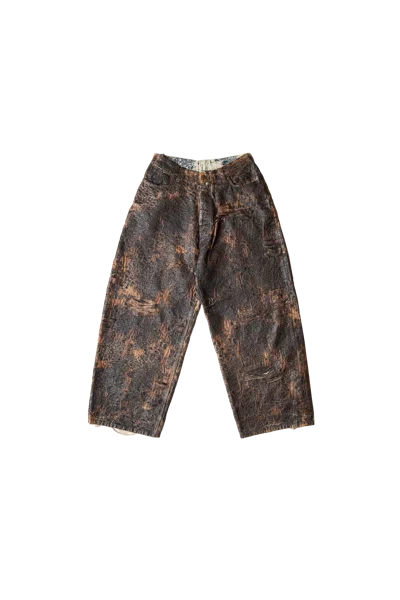 Acne Studios 2023 Distressed Monogram Coating Jeans Brown